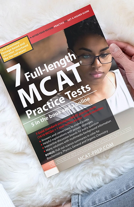MCAT book with 7 full-length MCAT practice tests by Gold Standard MCAT